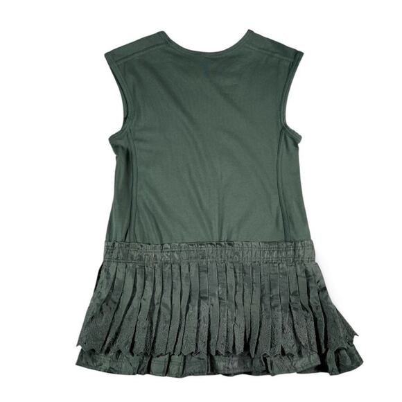 $128 NWT Daily Practice by Anthropologie Solid D Green Pleated Mini Dress L - Picture 4 of 5
